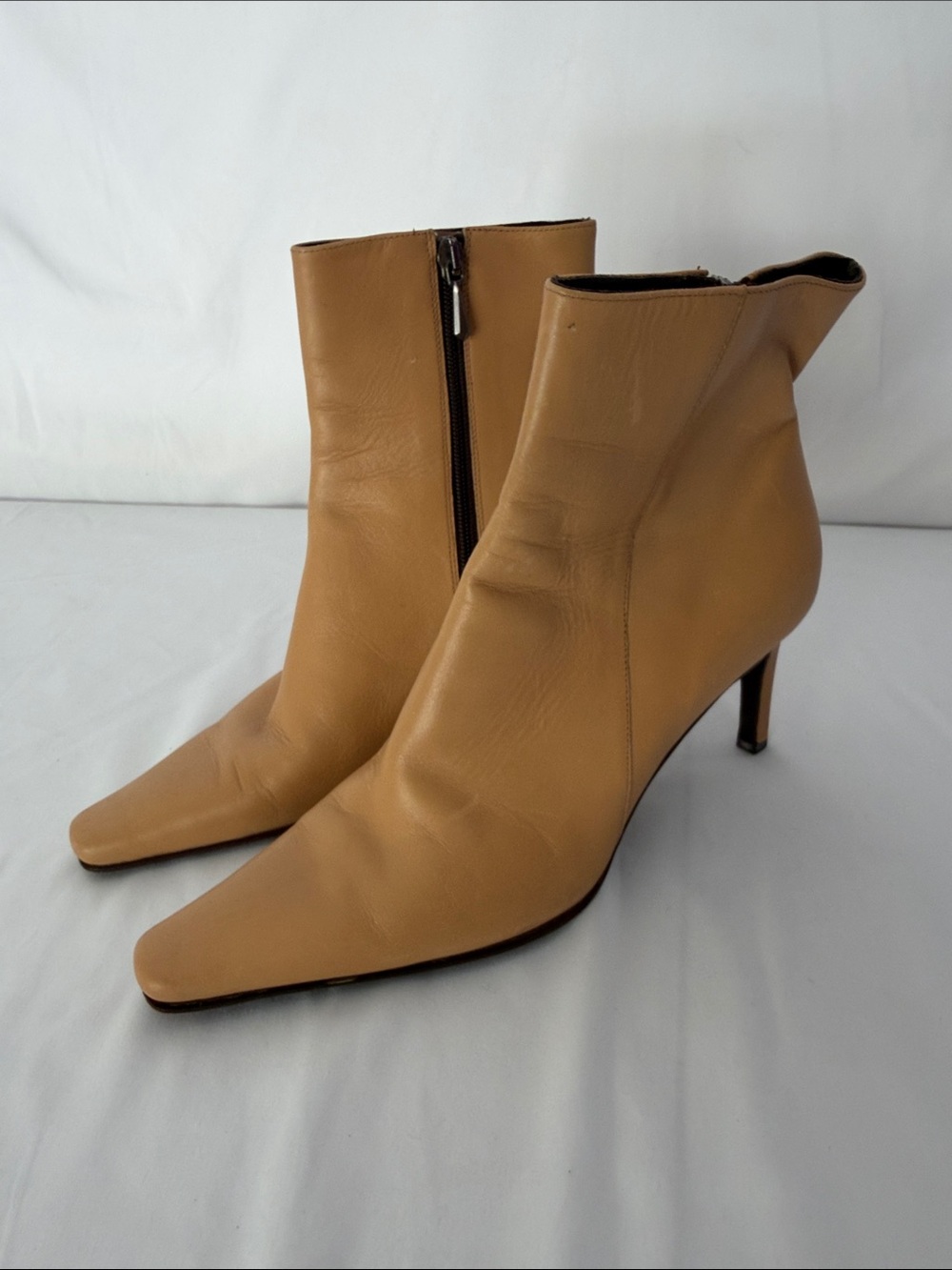 Luciano Barachino made in Italy 39 Women’s Tan Leather Pointed-Toe Ankle Boots